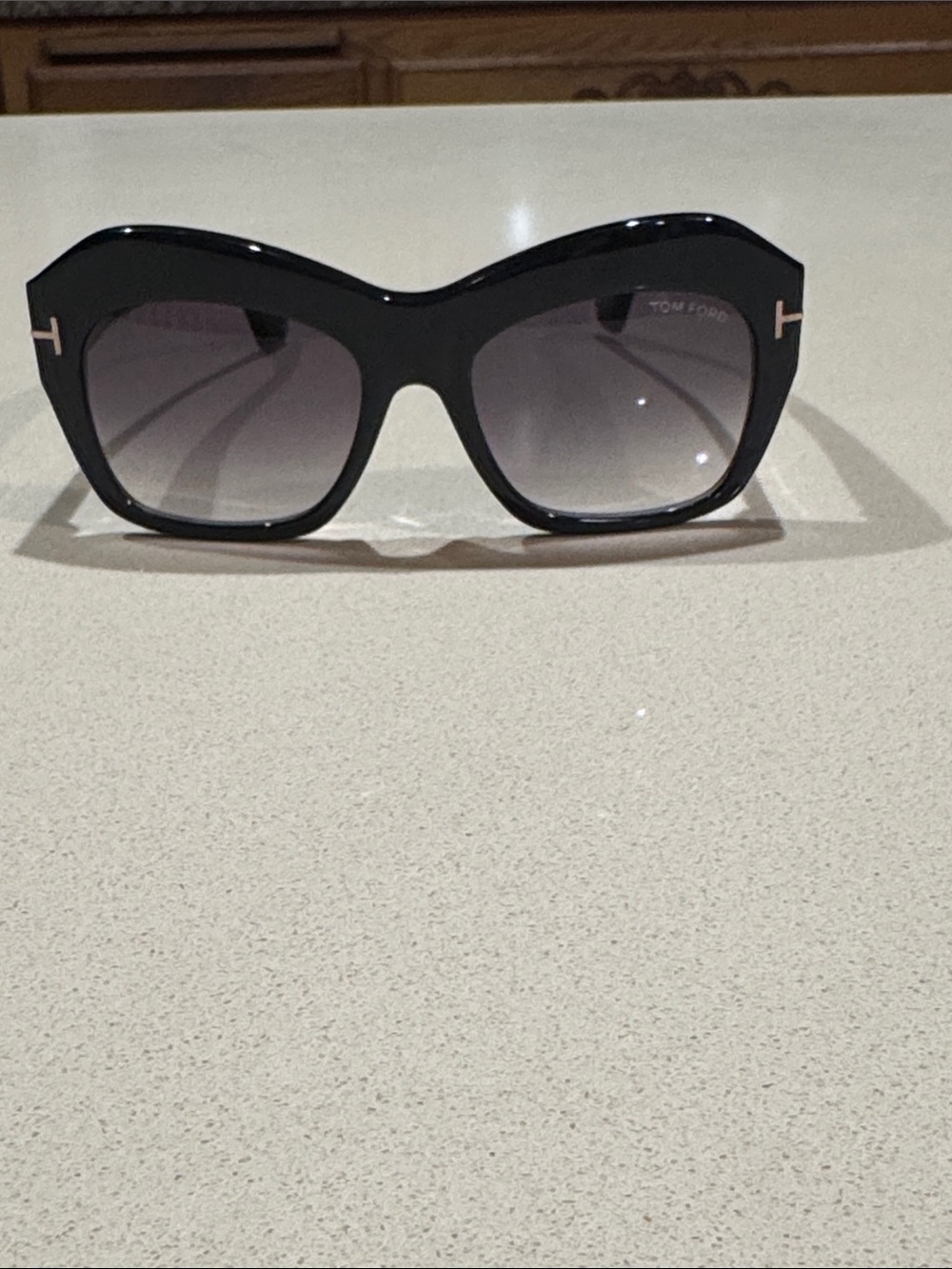 Tom Ford Emanuelle Black Oversized Sunglasses with Gradient Lenses